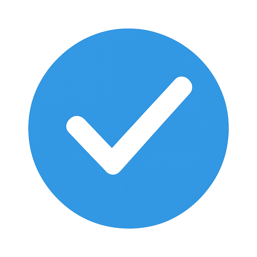 blue check mark icon